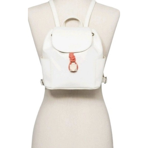 Wild Fable Mini Cream Backpack with Silver Hardware and Wooden Button Cl… - Picture 2 of 9